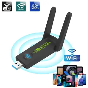1300Mbps High Speed WiFi Extender, Dual Band & Antenna WiFi Wireless Network Card, WiFi Extender for Home, Office, Hotel, Apartment