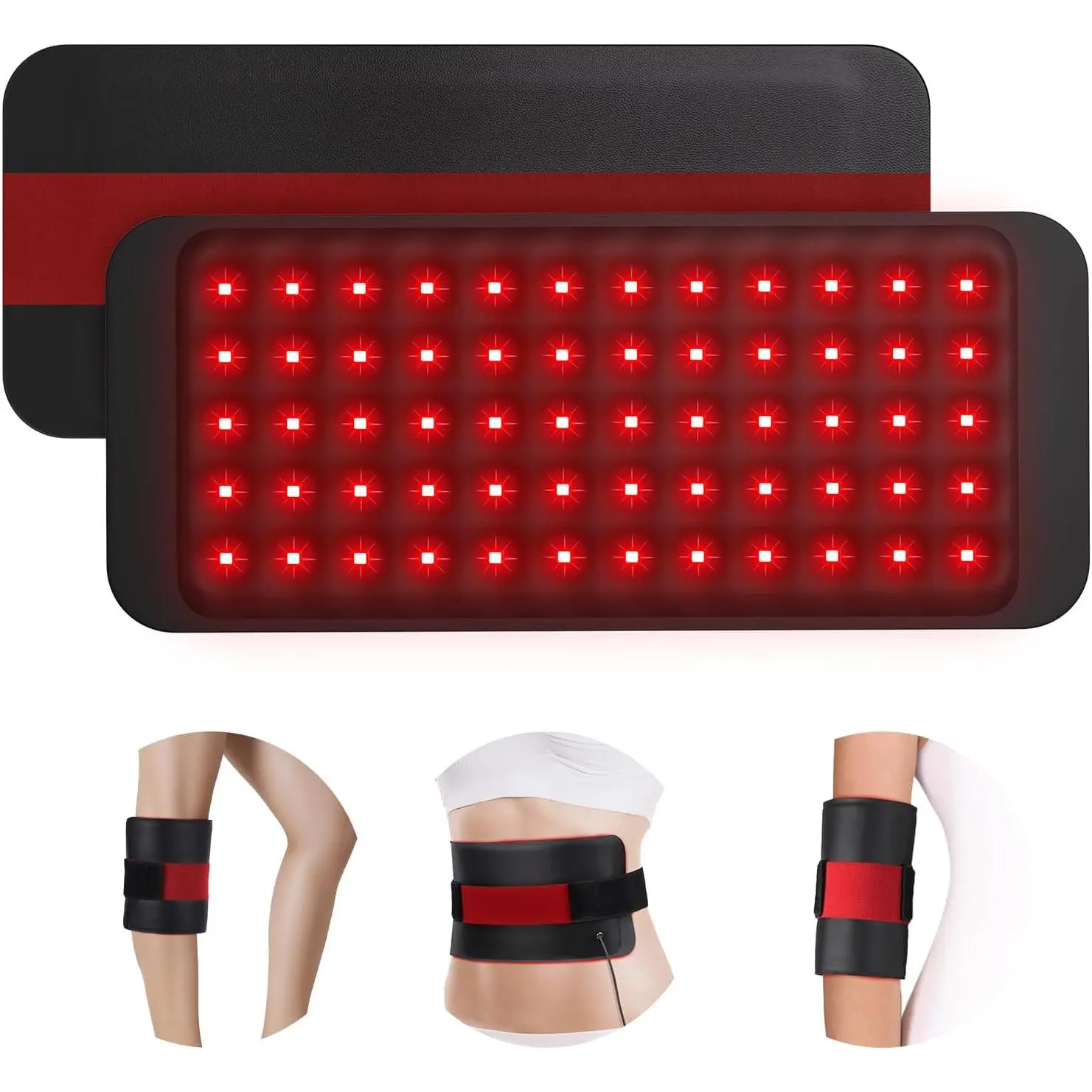 Red Light Therapy for Body, 14.4'' x 6.1'' Near Infrared Light Therapy Wrap, Wearable Flexible Soft Light Pad for Back Waist Belly Knee Joint Muscle, 660nm & Invisible 850nm(Corded)