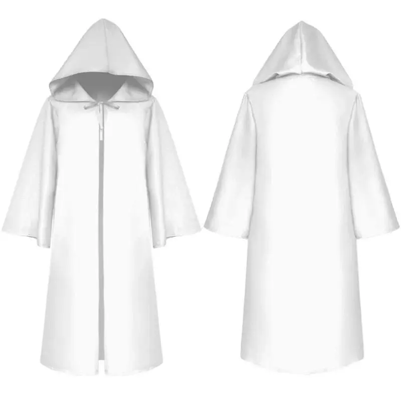 Unisex Polyester Hooded Robe Costume - Solid Vintage Renaissance Medieval Outfit Set, Cosplay Fit for Halloween Carnival Party Fantasy Role-Play, Menswear, Xxl, Historical/Period
