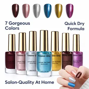 Tinovo Uno Multi-Color Nail Polish Set — Metallic & Glitter Finishes | DIY Nail Art | Quick-Drying | Gift for Women & Girls | Home Beauty | 12ml