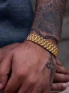 Men's Punk Style Watch Band Bracelet, Detachable Fashion Accessory, Durable Design for Daily Wear, Perfect Valentine's Gift, Stainless Steel Bracelet, Casual Trendy Jewelry, Trendy Fashionable Accessories