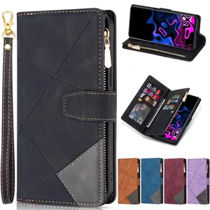 Fin Zipper Flip Leather Case For iPhone 16 17 Pro Max Air 16E 15 14 13 12 11 Pro Max Plus Business Wallet Card Slot Phone Cover