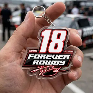 Kyle Busch Memorial Acrylic Keychain, Retro Racing Keychain, Stock Car Motorsport Gift, Race Fan Accessory, Driver Tribute Keychain