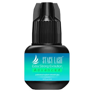 Stacy Lash Extra Strong Evolution Advanced Eyelash Extension Glue 5ml | 1 Sec Fast Drying | 6-Week Retention | Black Adhesive | For Professional Salon