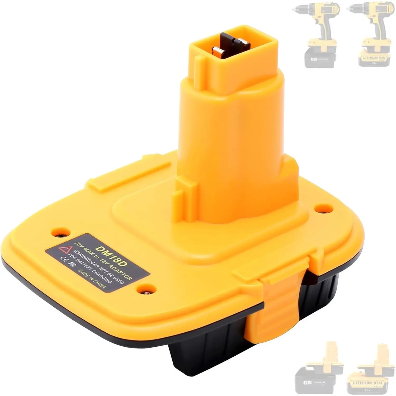 DM18D  Adapter Compatible with  18v Tools, Convert Compatible with  20v or Compatible with Mil-Waukee 18v Li-ion  to Work with 18V Cordless Power Tools