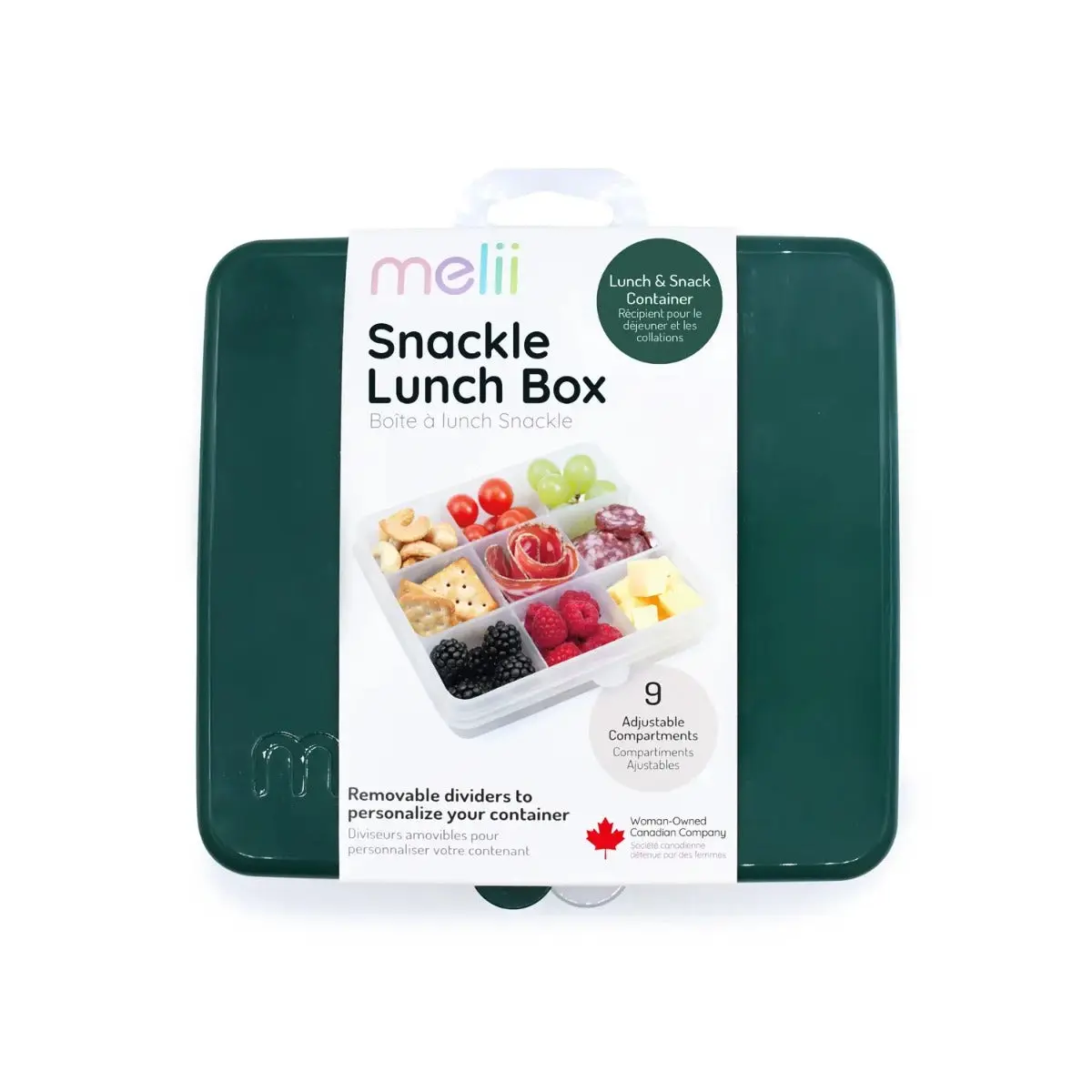Melii 9 Compartment Snackle Box | Hunter Pine