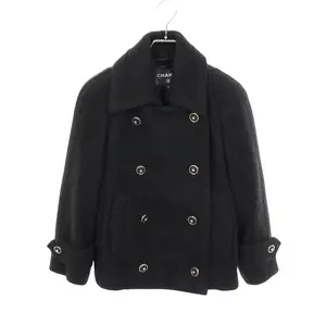 Pre-owned CHANEL Wool Small Leather Goods Cashmere Coat