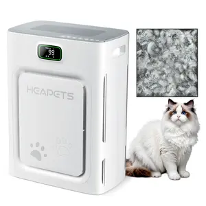 【2026 New Arrivals】Heapets P358 Pet Air Purifier for Home Large Room up to 2500 sq ft, H13 HEPA Double-Sided Air Filter, Air Cleaner for floating pet hair/pet undercoat Dander Odor Allergies Pollutant, PM2.5 Air Quality Monitor, Auto Mode, 5 Speeds
