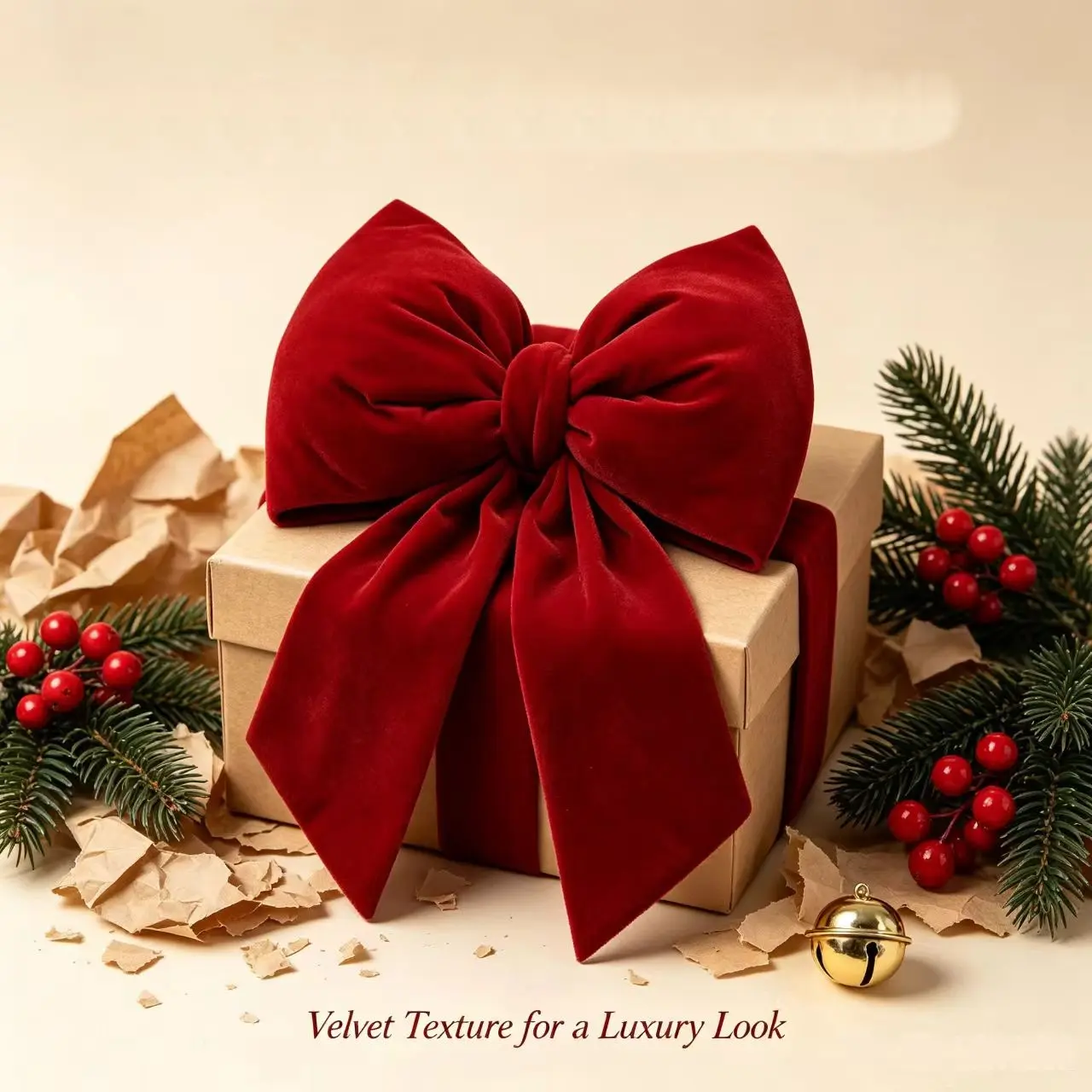 Large Red Flocked Fabric Christmas Bow Ornaments, 7.8×11.8in 70g Waterproof Velvet Bows - Thick Soft Flannel Decor for Xmas Tree, Front Door, Holiday Party Home Supplies