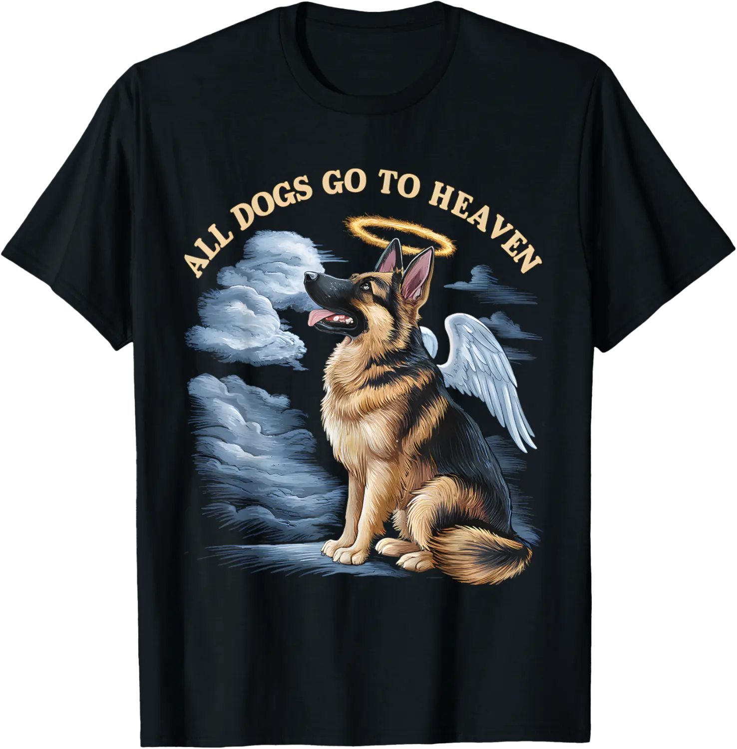 All Dogs Go To Heaven German Shepherd in Heaven T-Shirt - Parkerrhode Shop 76B0D92GHWWN
