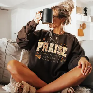 Fall Christian Sweatshirt, Floral Thanksgiving Gifts, Bible Verse Shirt, Faith Based Autumn Hoodie, Boho Praise Religious Jesus Shirt, Christian Shirt, Religious Gifts, Unisex Casual Cotton Graphic Tee, Gift For Women For Men