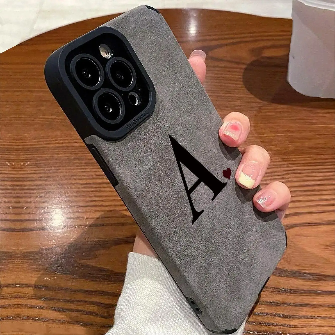 Premium Alphabet A Pattern Phone Case with Camera Lens Protector, Full Body Shockproof Mobile Phone Case, Phone Accessories Protection Casing for iPho