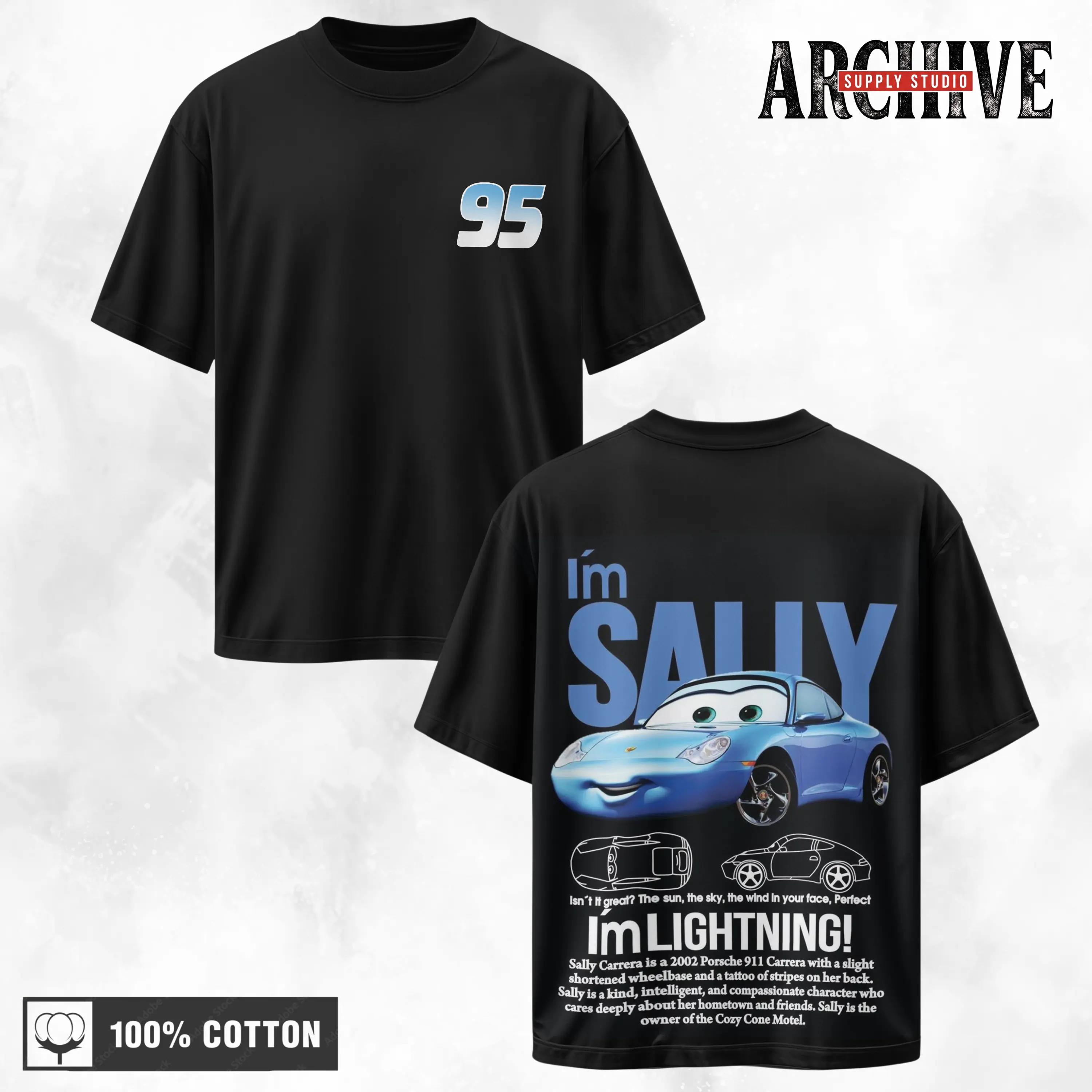 Retro Two Side Cars Movie T-Shirt, Mcqueen and Sally Retro Vintage Unisex Graphic Tee - Top Trendy Y2K Classic Streetwear Racing Style For Fans