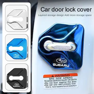 Titanium Alloy Car Door Lock Protective Cover Metal Cap Car Door Accessories For Subaru STI Impreza Legacy WRX BRZ Forester XV Outback Crosstrek Levorg Exiga Ascent Tribeca
