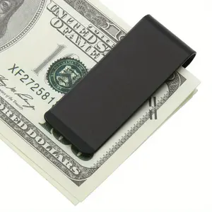2pcs Metal Stainless Steel Business Card Holder, Fashion Money Clip, Portable Simple Exquisite Multi-functional Wallet, Office Organizer, Office Essentials