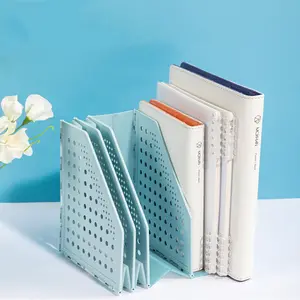 Collapsible Magazine File Holder 4 Vertical Compartment Binder Holder for Desk Organizer Adjustable Sturdy Binder Storage Organizer for Office School Home