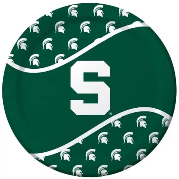 Creative Converting 207329 Michigan State Spartans Round Dinner Plates, Round Plates