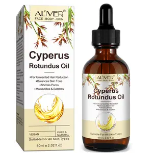 ALIVER Nature Cyperus Rotundus Oil for Hair Removal, Reduces Unwanted Hair, Moisturizes & Soothes Skin, Shrink Pores for All Skin Types
