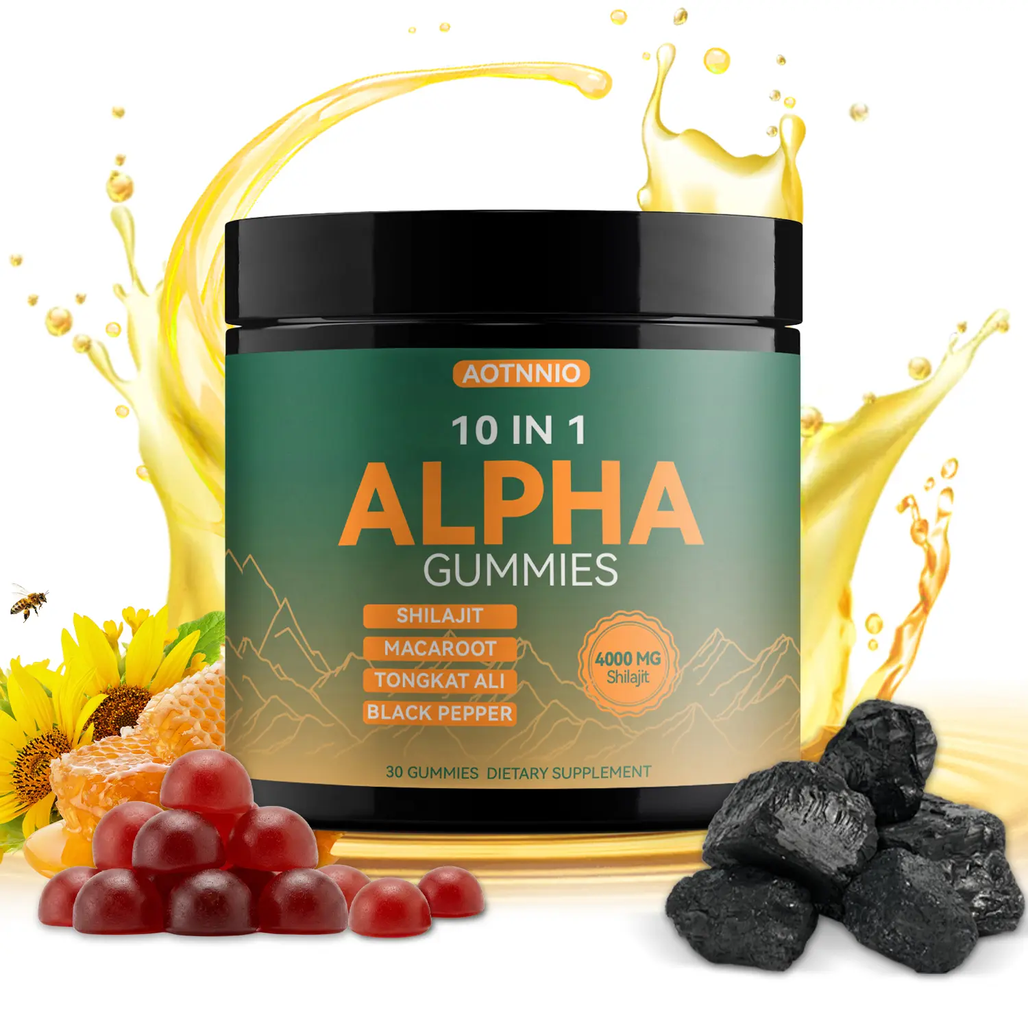 Alpha Shilajit Gummies for Men | 10-in-1 Performance Blend | Ashwagandha, Tongkat Ali & Maca | Vegan Gummies | Zero Sugar | 30 Count  DealsForYouDays