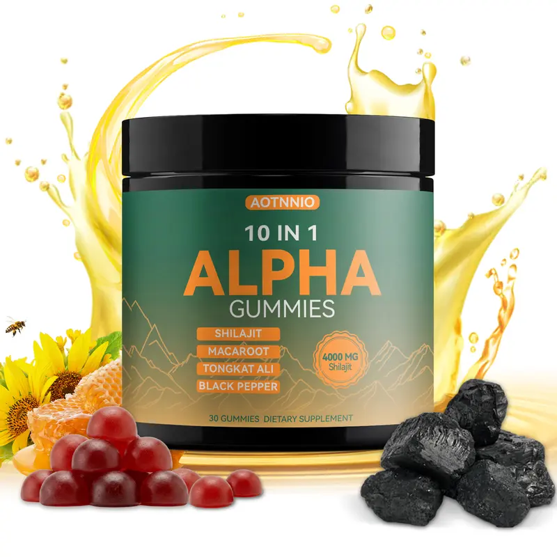 Alpha Shilajit Dietary Supplement Gummies for Men - 10-in-1 Natural Adaptogen Supplement, Ashwagandha, Tongkat Ali, Maca Blend, Boosts Energy, Vegan, 0 Sugar, Chemical Free, Prop 65 Safe, All Ages - 30 Count Single Item DealsForYouDays