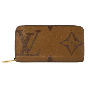 Pre-owned Louis Vuitton Canvas Small Leather Goods LV Giant Reverse Monogram Long Zippy Wallet IB26030195