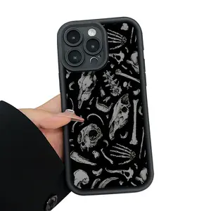 Case for iPhone 17 Pro Max 16 16e 15 14 Plus 13 12 11 Air XR X XS Sheep skull Pattern Drop Protection Shockproof Soft Silicone smartphone Cover Gifts for women men girls boys