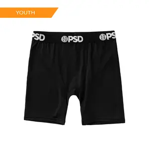 PSD Boys Black Solid Boxer Brief - Soft, Breathable and Comfortable Youth Underwear