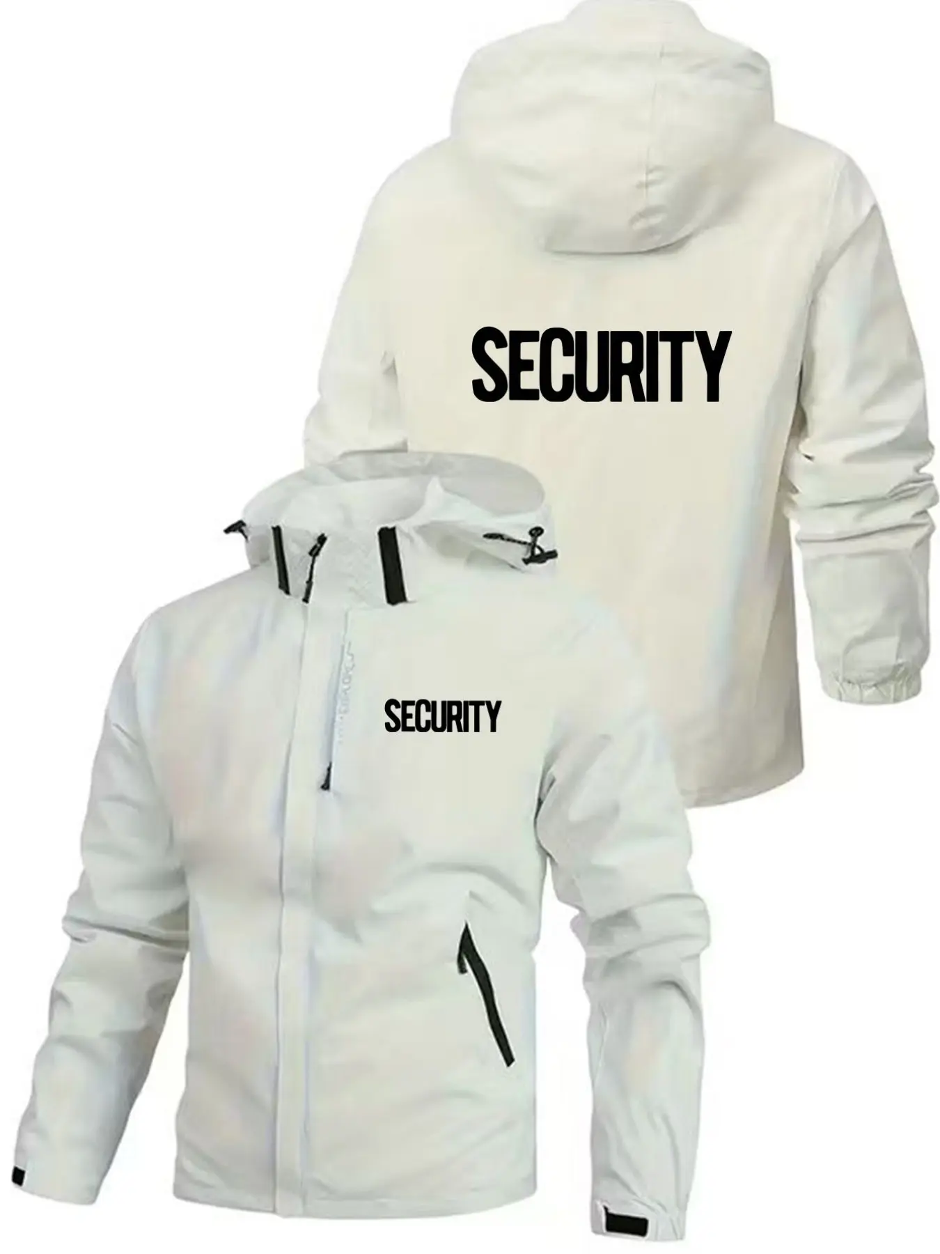 Security Hooded Jacket, Geometric Coats, Windproof Waterproof Workwear, Outdoor Tactical Clothing, Durable Design for All Weather Conditions, Long Sleeve