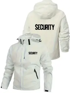 Security Hooded Jacket, Geometric Coats, Windproof Waterproof Workwear, Outdoor Tactical Clothing, Durable Design for All Weather Conditions