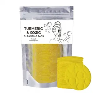 30 Pcs Turmeric & Kojic Acid Cleansing Pads – Exfoliating Moisturizing & Deep Pore Cleansing for Face & Body Daily Skincare Exfoliate Pack