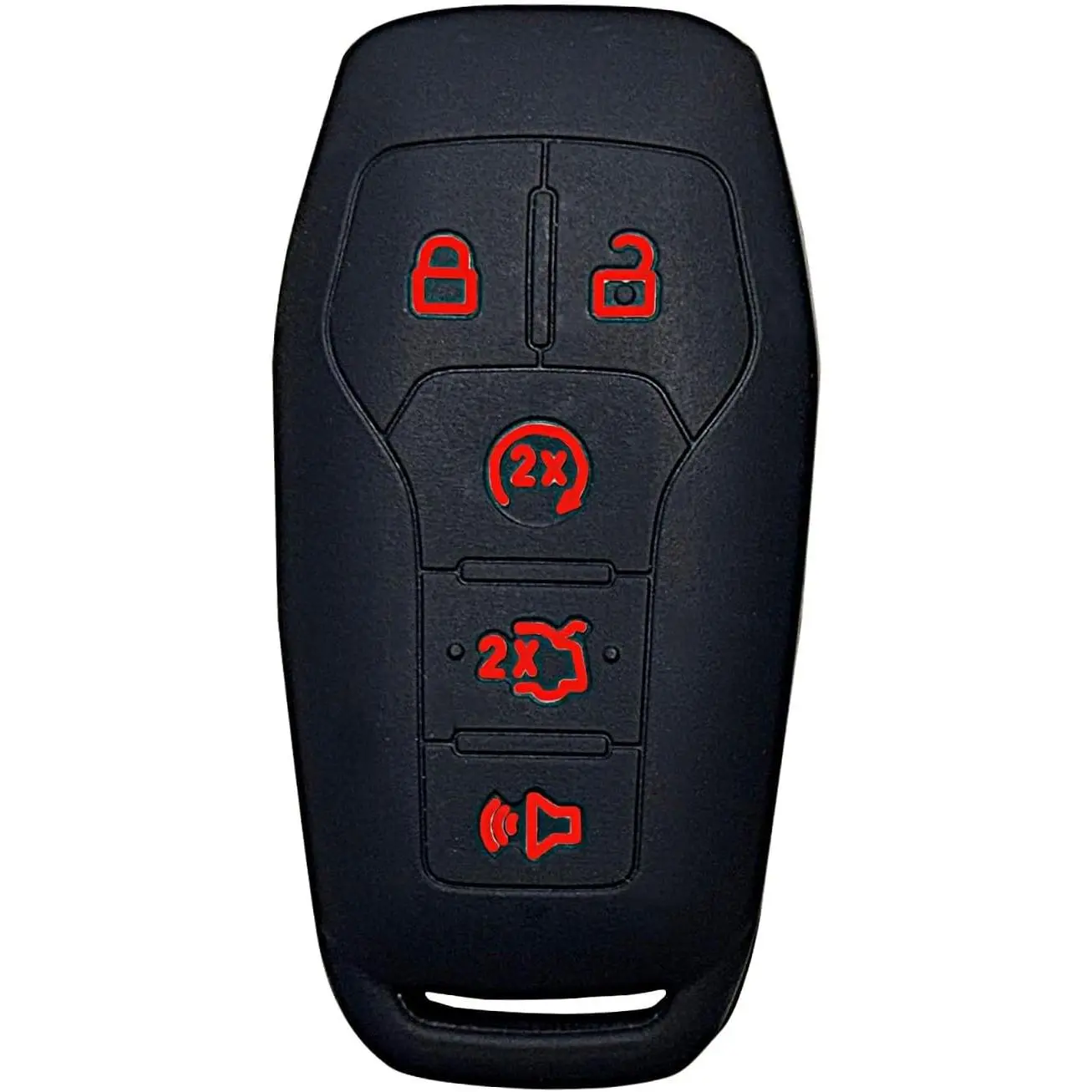Automobile Silicone 5-Button TPU Car Key Fob Cover, Protective Remote Case for Ford F-150 F-250 Explorer Mustang, Lincoln MKX Fusion Edge 2013-2018, Compatible with 164R8117 164-r8117 N5FAO8TAA M3NA2C31243300 7812AA2C31243300 (Black1), Other