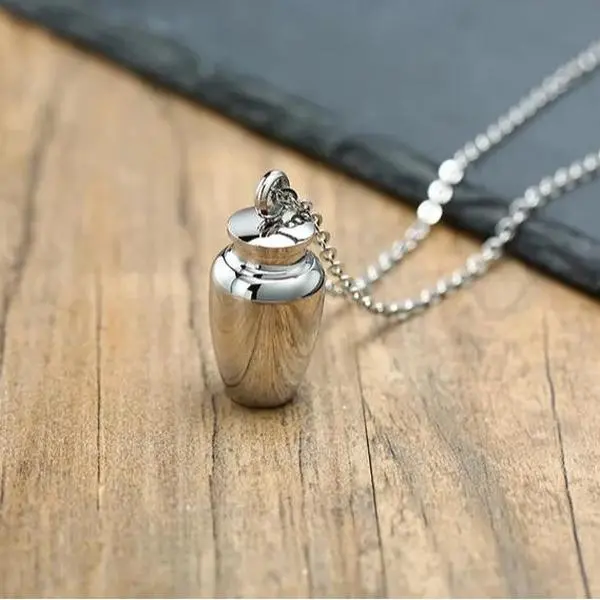 QualityStainlessSteelEarthenJarMemorialCremationUrnPendantNecklace QualityStainlessSteelEarthenJarMemorialCremationUrnPendantNecklace