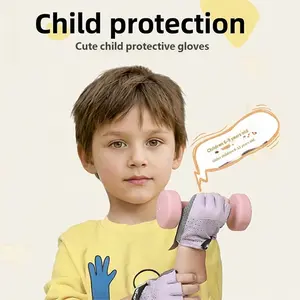 Thin Half-Finger Gloves, Non-Slip Balance Bike Handlebar Protection, Baseball Riding Sports Fitness Gloves, Unisex Kids Gear