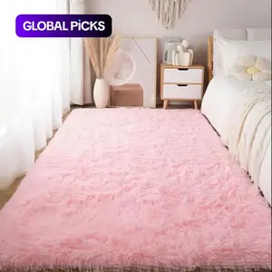 Solid-Color Fluffy Area Rug, Non-Slip Soft Thick Floor Mat and Decorative Carpet for Living Room, Bedroom, Hotel or Dormitory #GLOBAL PICKS