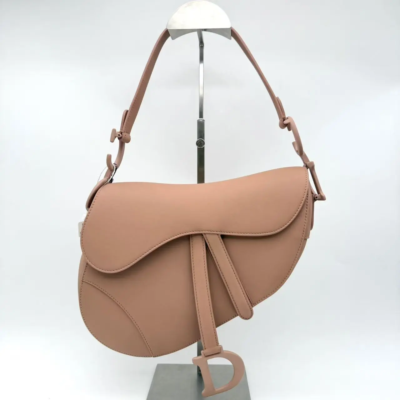 Pre-owned Dior RL1 Saddle Bag with Strap (Blush / Nude Leather) 23924721