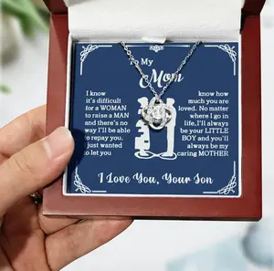 Meaningful necklace for mom—fashionable and elegant jewelry paired with a love note card—perfect for birthdays, Mother's Day, and all occasions for giving gifts to mom—adjustable chain and beautifully packaged gift box