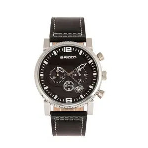 Breed Men's Ryker Chronograph Black Leather Strap Watch