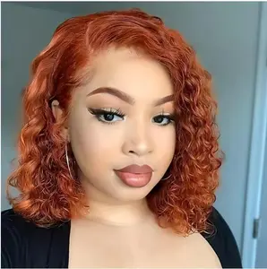 Wear And GO Glueless Wigs Human Hair Pre Plucked Pre Cut 13×4 Closure Bob Wig Human Hair Short Curly Water Wave Left Part Lace Front Wigs For Black Women 12inch