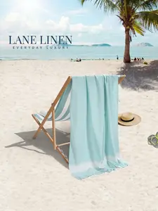 LANE LINEN Lightweight Soft Modern Flat-Weave XL Beach Towel (39"x71") - 2026 Summer, Breathable, Quick Dry, Sand-Free, Pre-Washed, 70% Cotton, 40+ Designs, Multi-Pack Option, for Pool & Travel, Lightweight Soft Towel