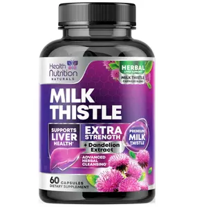 Milk Thistle Supplement - Advanced Liver Cleanse Detox & Repair with Dandelion Root Extract - Natural Milk Thistle Silymarin Marianum Extract Liver Health Support, Non-GMO, Bottled USA - 60 Capsules