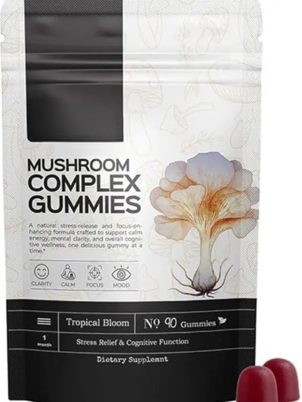 Mushroom Gummies | 12 Mushroom Blend with Lion's Mane, Reishi, Chaga & Cordyceps | Daily Functional Mushroom Gummies | 60 Gummies