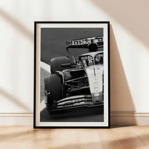 Lando Norris F1 Poster: McLaren Race Car, Black and White Print (Digital Download)