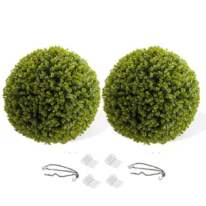 23.2 Inch Topiary Balls Outdoor Set of 2, Artificial Eucalyptus Topiary Balls Garden Spheres Hanging Decorative Balls for Patio Garden and Indoor, Wedding Decoration