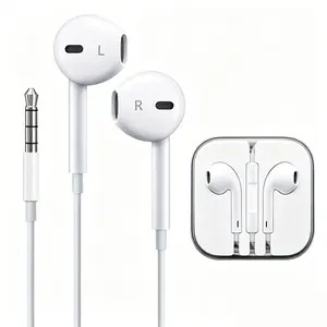 1 Piece 3.5mm Audio Jack Wired Earbud Classic Earbud Style with Mic and Volume Control, Stereo Sound Earphones for Android Phones Tablets Computers and Travel