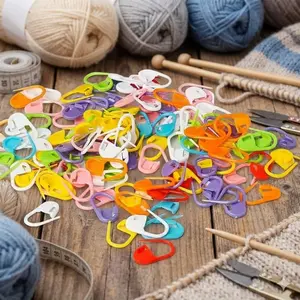 Reusable Slip-Resistant Knitting Stitch Markers, Multi-Color Plastic Locking Markers for Crochet, Anti-Slip Stitch Holders, DIY Crafting Accessories, Yarn Knitting Tools, Handmade Weaving Clips.