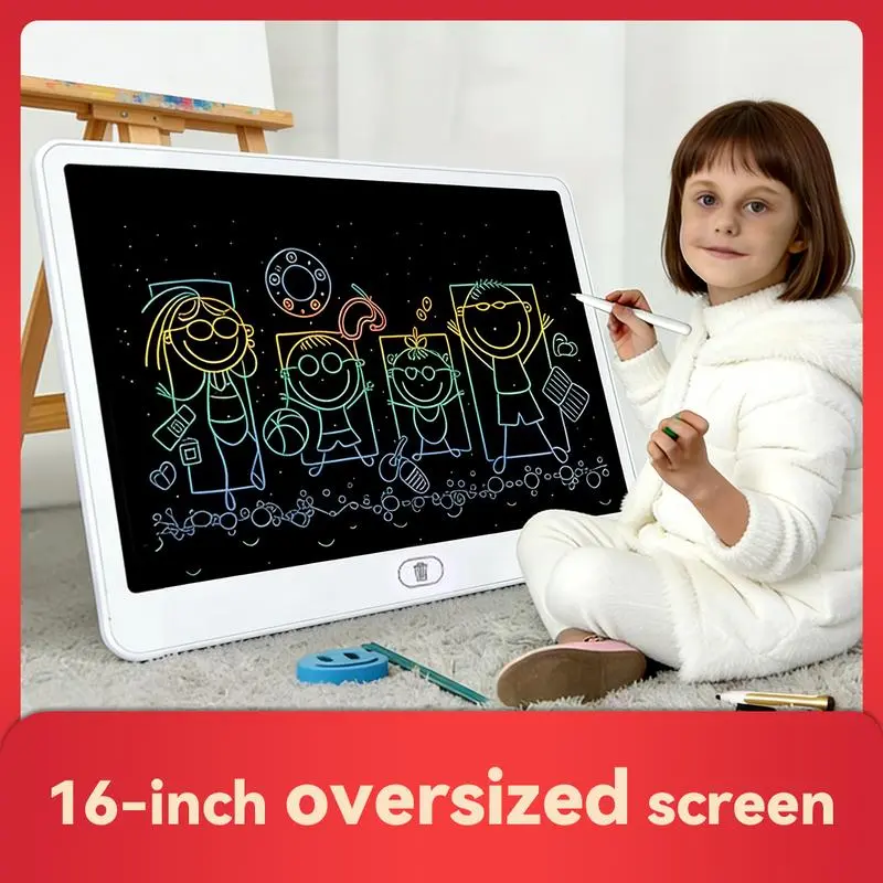 16 Inch Kids LCD Writing Tablet – Large Reusable Doodle Board with One-Touch Erase, Screen-Free Educational Toy for Toddlers & Kids