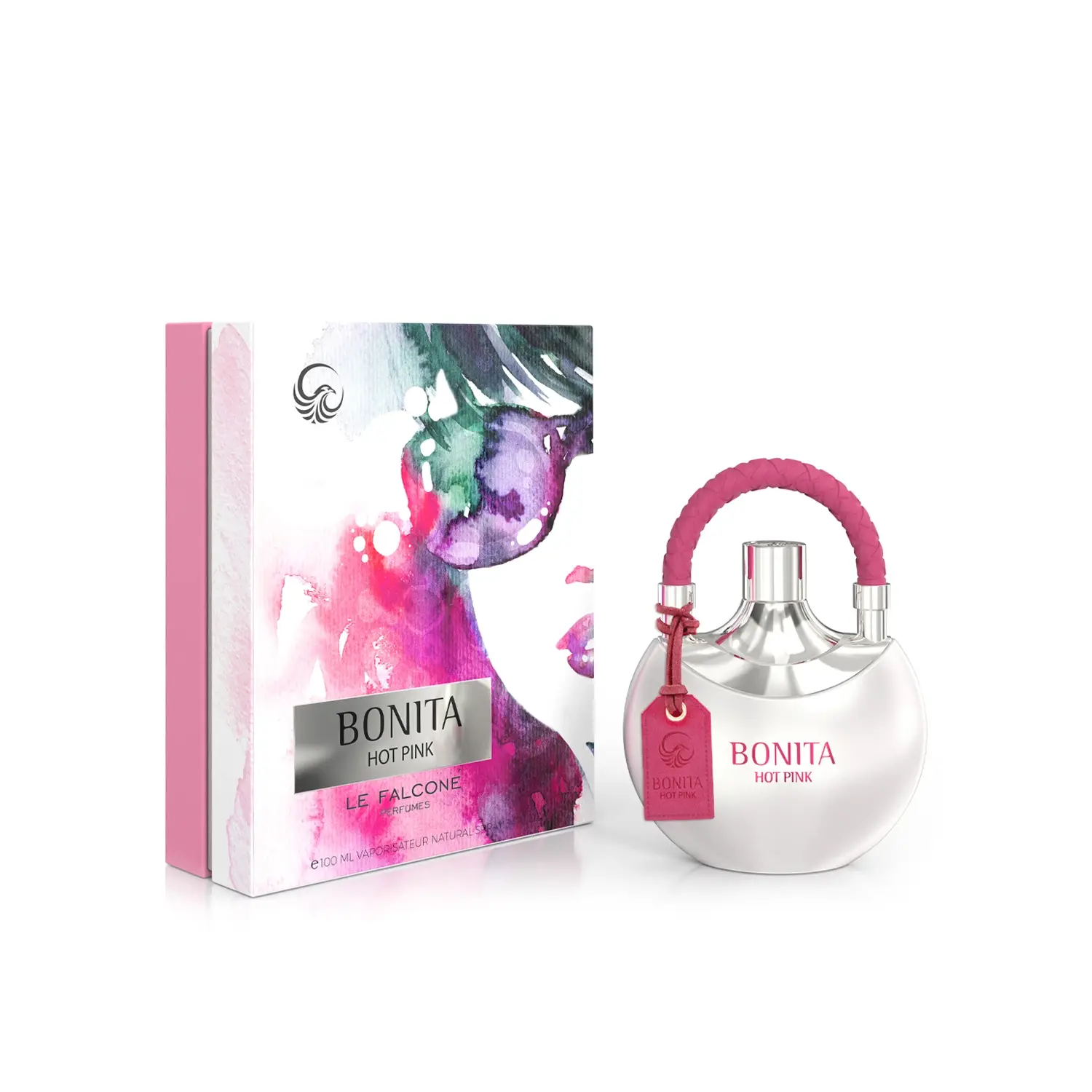 LE FALCONE Bonita Hot Pink Eau de Parfum for Women, Floral EDP Fragrance with Jasmine Flowers and Citrus, Signature Scent with Earthy Drydown, 100ml (3.4 oz), Edp Spray