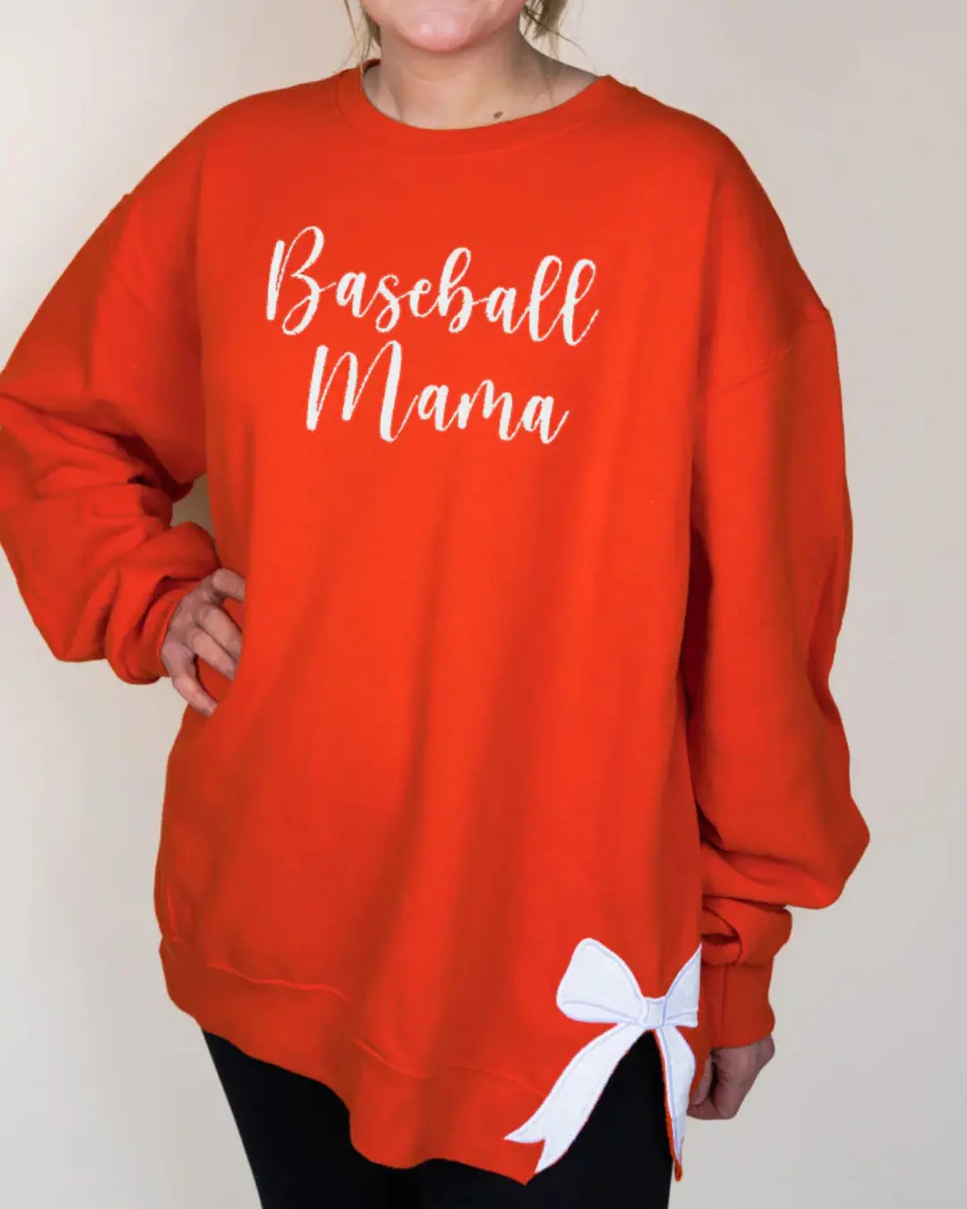 Burnt Orange Embroidered Side Bows Unisex NuBlend Crew Sweatshirt