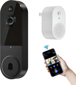 [New Deal] - video doorbell camera 1080P Wireless Video Doorbell Camera with Chime Ringer, Night Vision, Cloud Storage, 2.4GHz Wi-Fi, Smart AI Human Detection, 2-Way Audio, Real-Time Alert, Battery Powered
