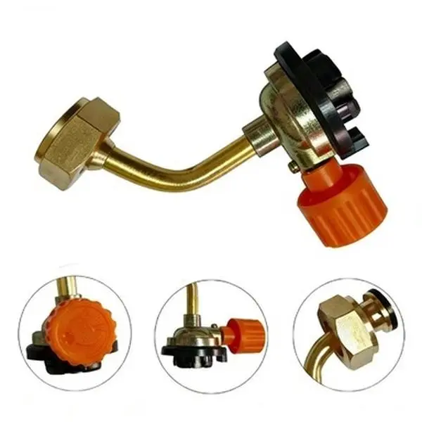 Portable Copper & Zinc Alloy Butane Refill Adapter for Camping and Hiking - Reusable & Cost-Effective Gas Connector with Quick Setup, Picnic, 1Pc, Outdoor Cooking Equipment, Portable Shape, Metal Alloy, Leak-Free Fit, Secure Connection